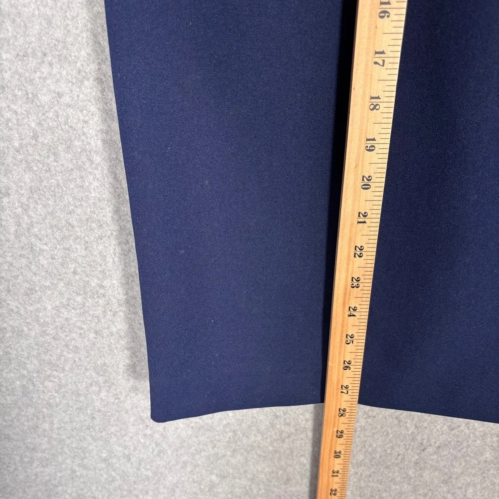 Vintage Midi Pencil A Line Skirt 14 Navy Blue Pockets Pleated Retro 90s 80s